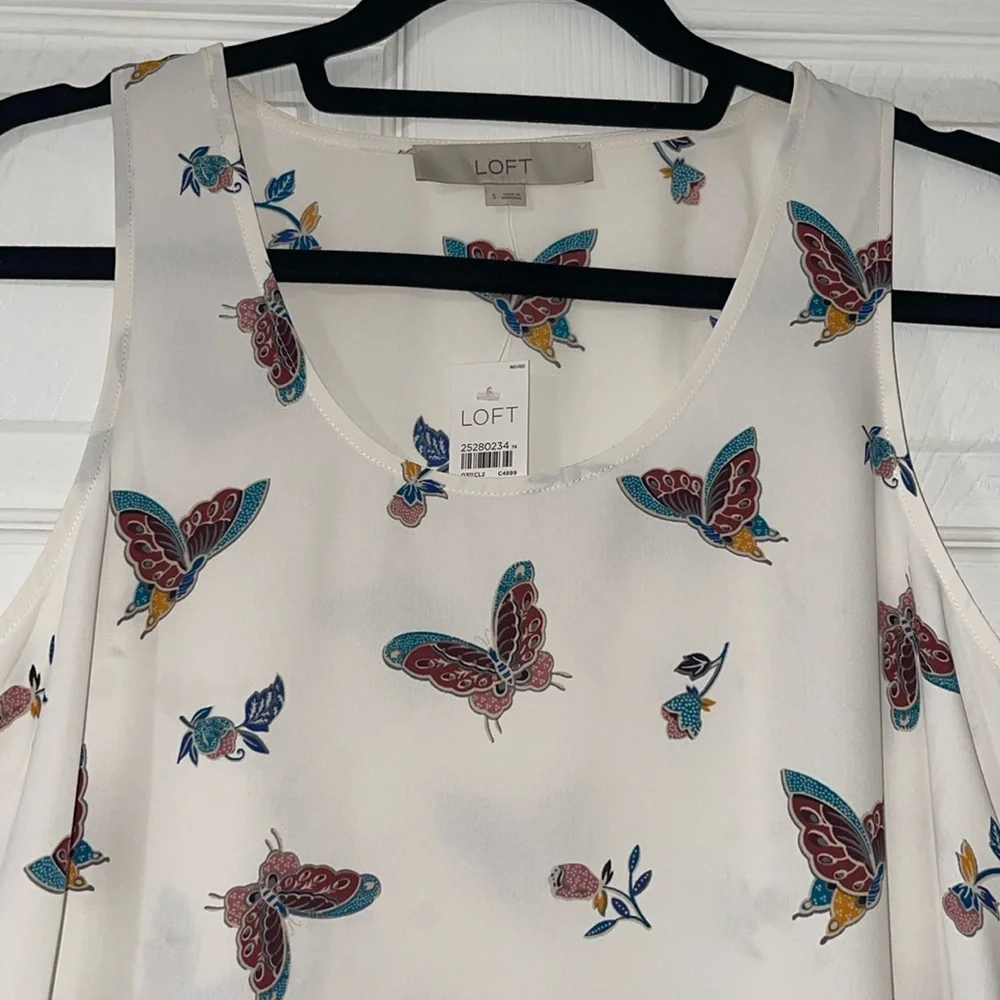 NWT Loft sleeveless floral blouse size small - Picture 4 of 7